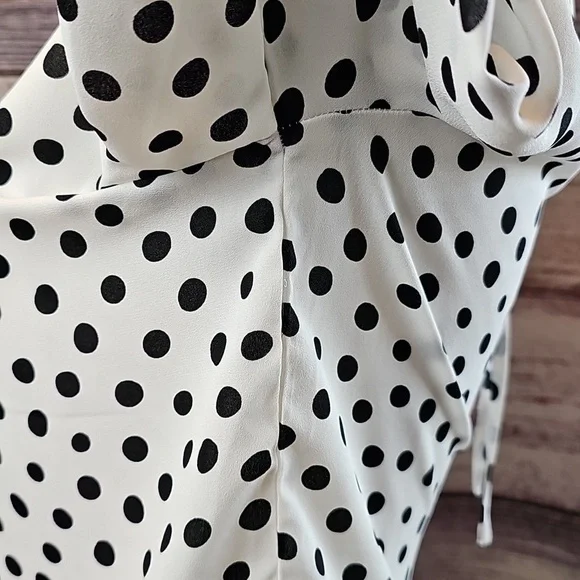 C Black and White Polka Dot Blouse - Picture 4 of 13